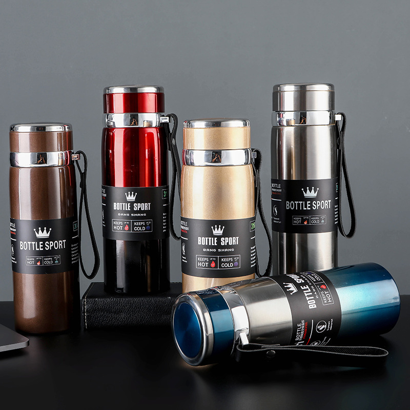 Manufacturers new 316 stainless steel thermos cup sling pot water cup outdoor large capacity sports kettle can be set LOGO