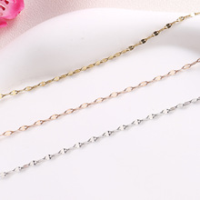 厂家直销不锈钢嘴唇链项链锁骨链颈链真空18K金时尚素链DIY饰品链