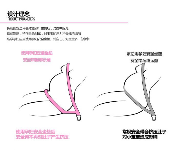 Best-Selling Car Seat Belt for Pregnant Women, Belly Support Belt for Large-Sized Individuals, Convenient and No Installation Required