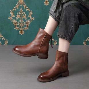 Autumn and Winter 2025 New Casual Splicing Boots European and American Wear-Resistant Fashion Boots Korean Style Women's Shoes Trendyy Mid-Calf Boots