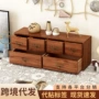 实木长方形桌面木质收纳盒