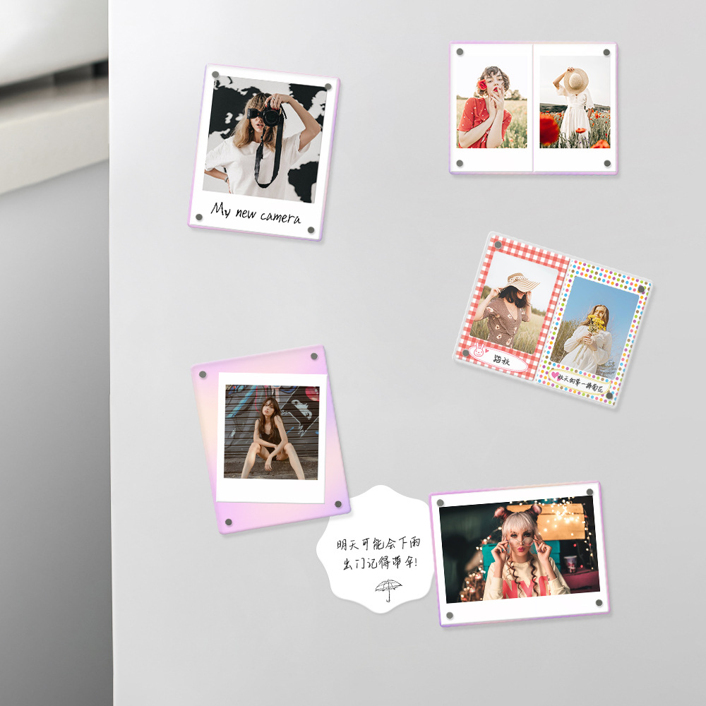 Suitable for Polaroid Pop/ 3inch /Wide Digital Photo Acrylic Photo Frame Refrigerator Magnet Photo Frame
