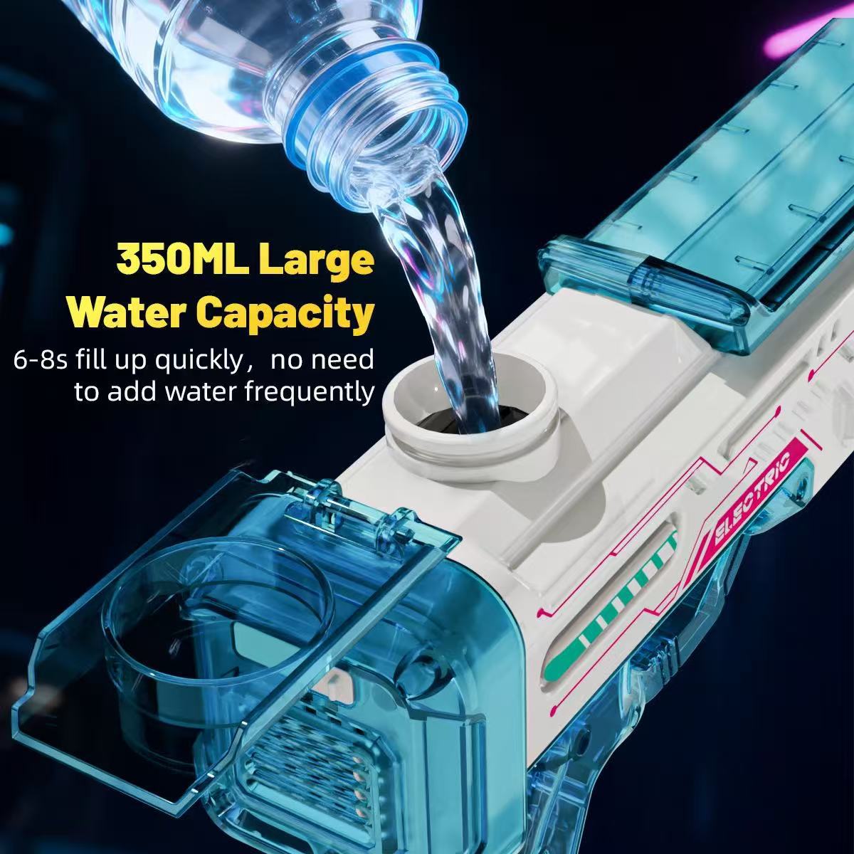 Explosiones transfronterizas pistolas de agua eléctricas niños coloridos efectos de sonido dinámicos luz cool pulso de gran capacidad juguetes pistolas de agua eléctricas