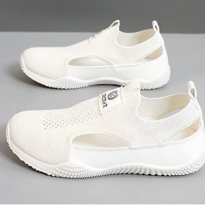 Женские slip-on летние кроссовки, корейский стиль, дышащий трикотаж верх, EU 36–40
