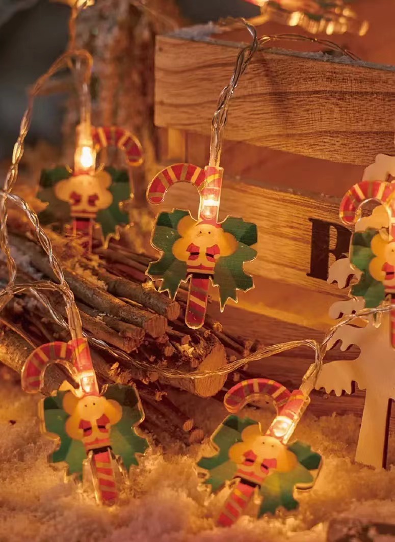 Papá Noel muñeco de nieve luces decorativas colgantes de Navidad colgantes pintados led string de luces diseño de la escena de la tienda