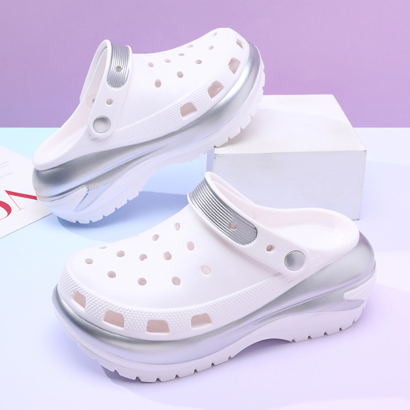 Summer Women's Cave Shoes Stomp Sense Increased Non-slip Sandals Wear-resistant Breathable Non-smelly Feet Outer Wear Beach EVA Slippers