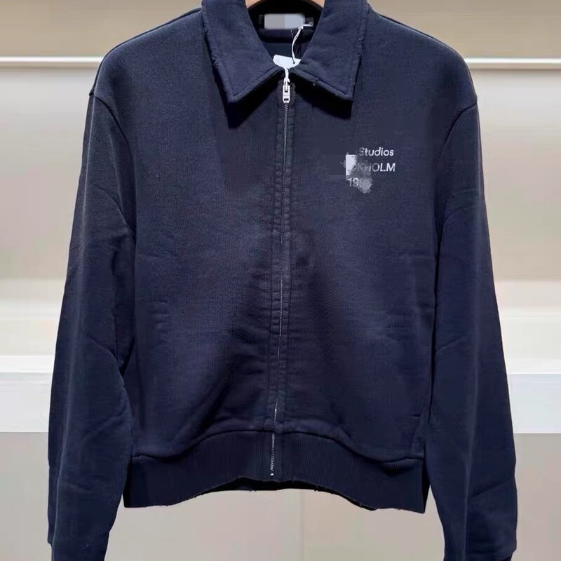 High-end AC brand heavy-weight unisex vintage washed sweatshirt with a turn-down collar and zipper jacket High-end AC brand heavy-weight unisex vintage washed sweatshirt with a turn-down collar and zipper jacket