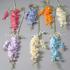 仿真花仿真飛燕草植絨2叉仿真風信子絹花婚慶路引客廳裝飾紫羅蘭