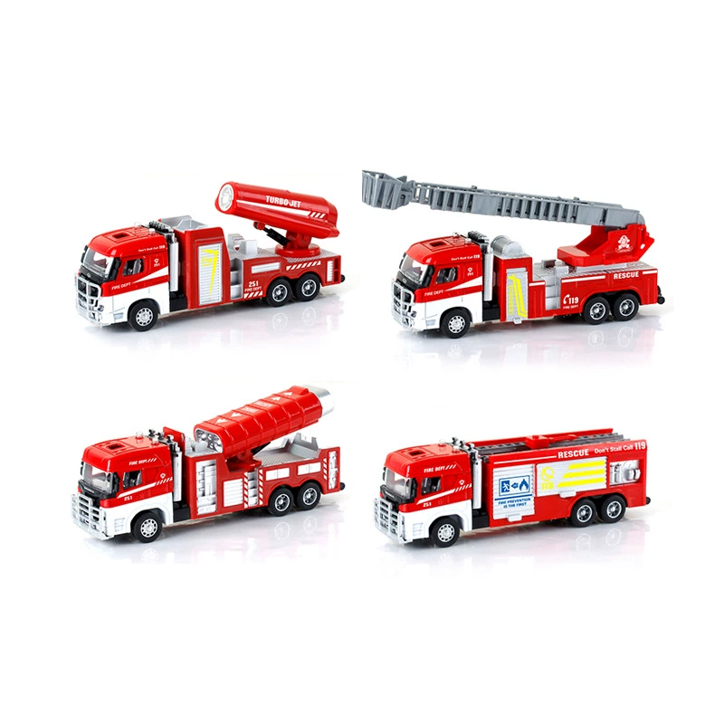Игрушечная металлическая модель автомобиля в масштабе 1:60 для мальчиков - пожарная/инженерная машина, другой бренд