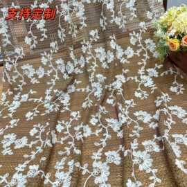 新品时尚棉线绣花刺绣网布镂空花边女装连衣裙婚纱礼服蕾丝面料布
