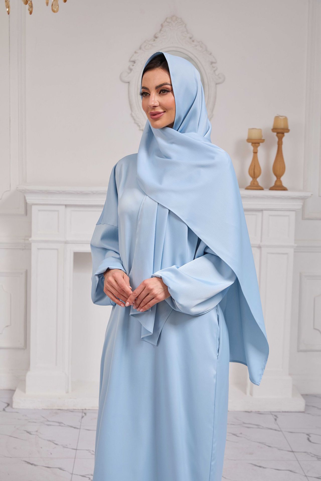 2025 Spring New Dubai Turkish Hijab Muslim Robe_voghion.com