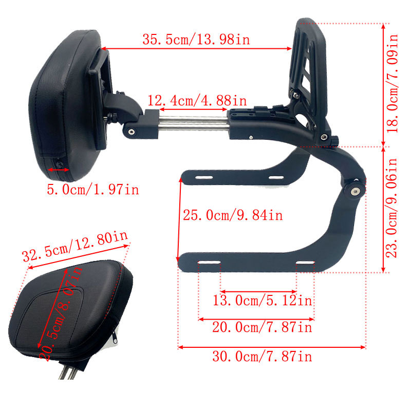 Suitable for Bmw R18 Dreamer Motorcycle Modified Rear Backrest Passenger Multi-Functional Folding Backrest