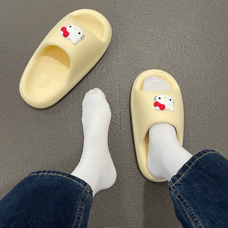 Модные мультяшные тапочки, нескользящие домашние обувь в корейском стиле для любимых