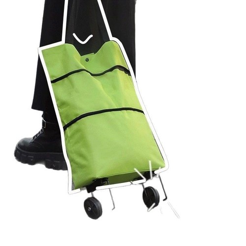 Portable shopping cart, folding trolley, lightweight wheeled shopping cart for home use, convenient handcart for picking up express deliveries