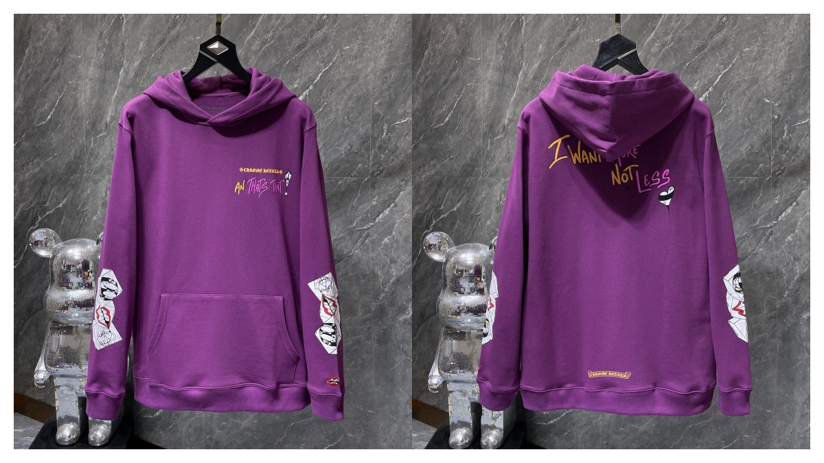 Chrome Hearts Cross Graphic Hoodie Purple