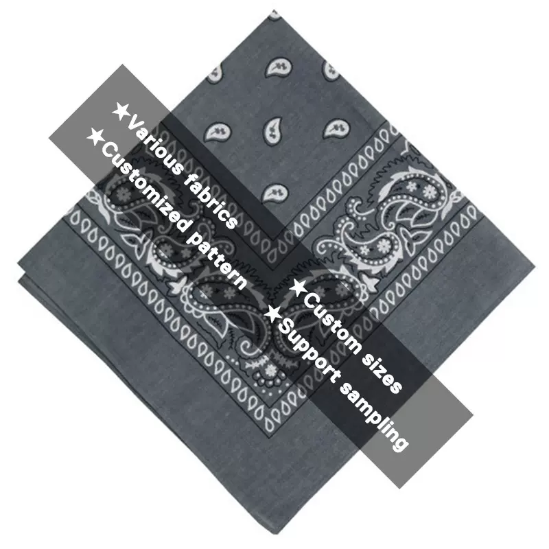 腰果花方巾纯棉Bandana街头复古嘻哈发带西海岸HIPHOP街舞头巾