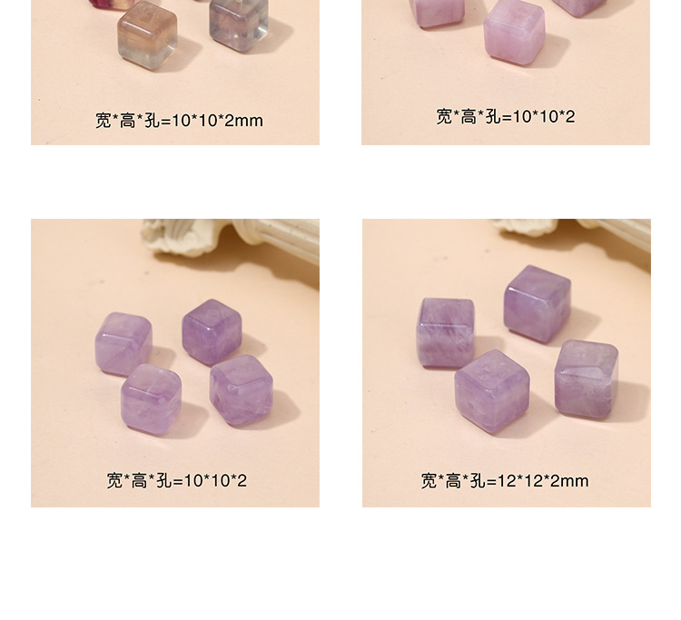 Natural crystal sugar beads accessories niche high diy hand string hand rope pendant square small jewelry wholesale