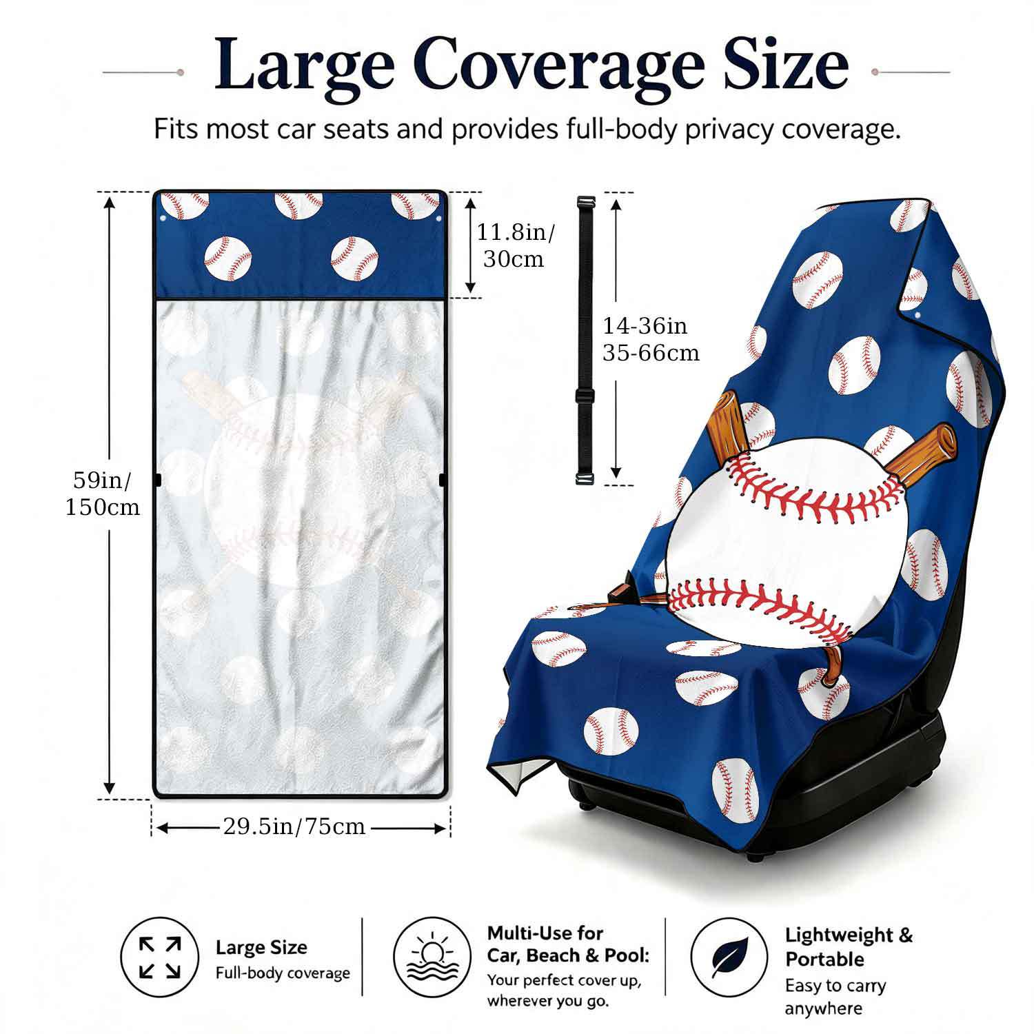 2-piece dual-use car seat cover, ultra-fine fiber, can be used as a beach towel, printed car protective seat cover 13