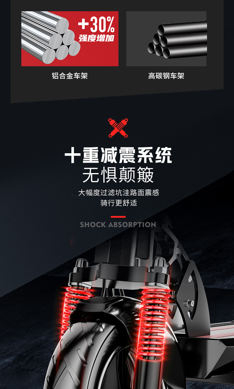 Factory Direct Sales of Two-Wheeled Lithium Battery Ultra-Light Portable Adult Electric Scooters and Foldable Balance Bikes