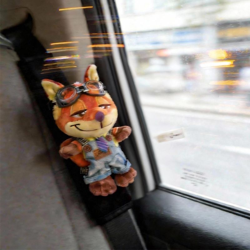 Car Seatbelt Shoulder Pads for Zootopia Judy and Nick, Cute Car Seatbelt Interior Decoration for Couples