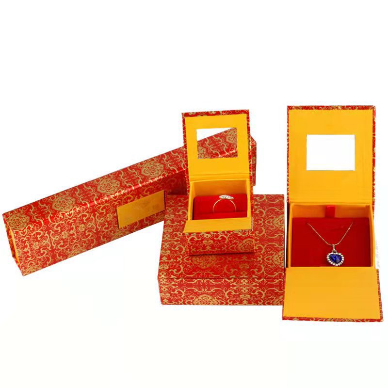 现货珍珠项链盒子 磁性翻盖长条形首饰盒 翻盖首饰盒  首饰包装盒