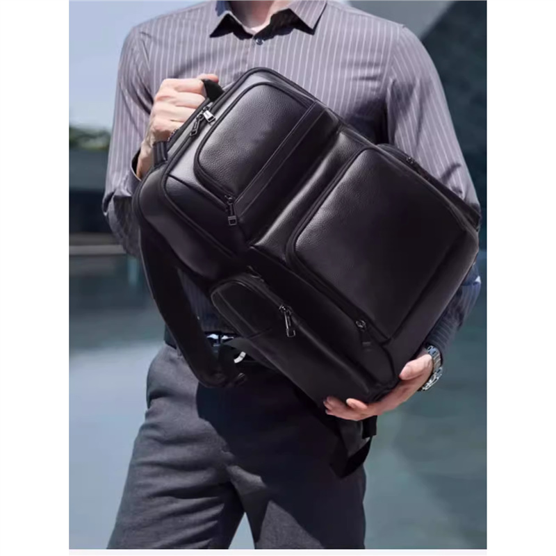 Swiss Genuine Leather Travel Bag, Backpack, Men's Large-Capacity Outdoor Bag, Mountaineering Bag, Business Casual Computer Bag