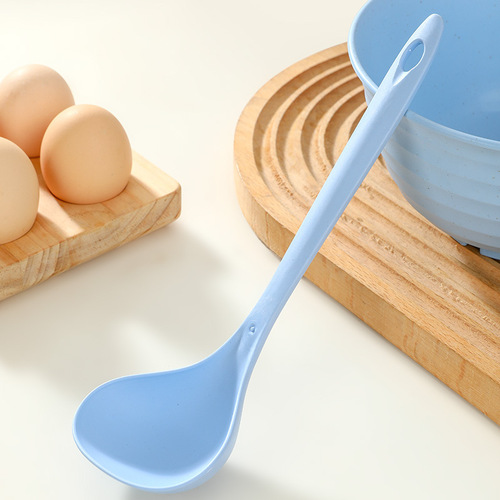 Wheat straw household long-handled spoon kitchen kitchen utensils plastic thickened large porridge spoon wholesale