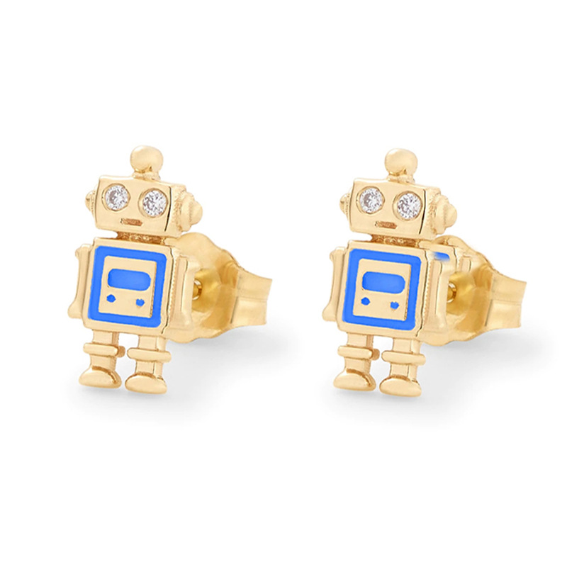 1 Pair Cute Simple Style Cartoon Plating Sterling Silver Zircon Ear Studs display picture 36