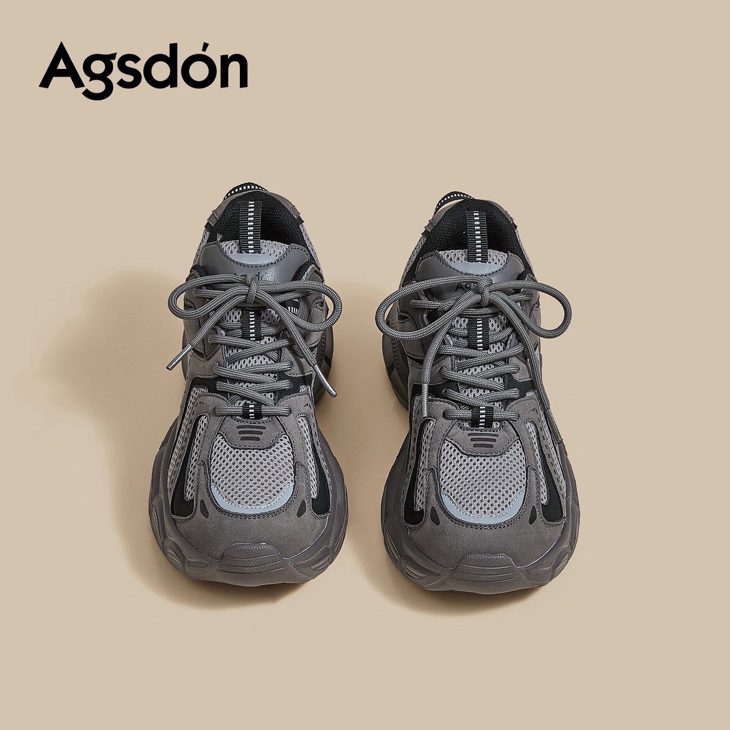 Zapatos grises para mujeres 2026 nueva primavera deportiva de suela gruesa de gran belleza con zapatos casuales de algodón