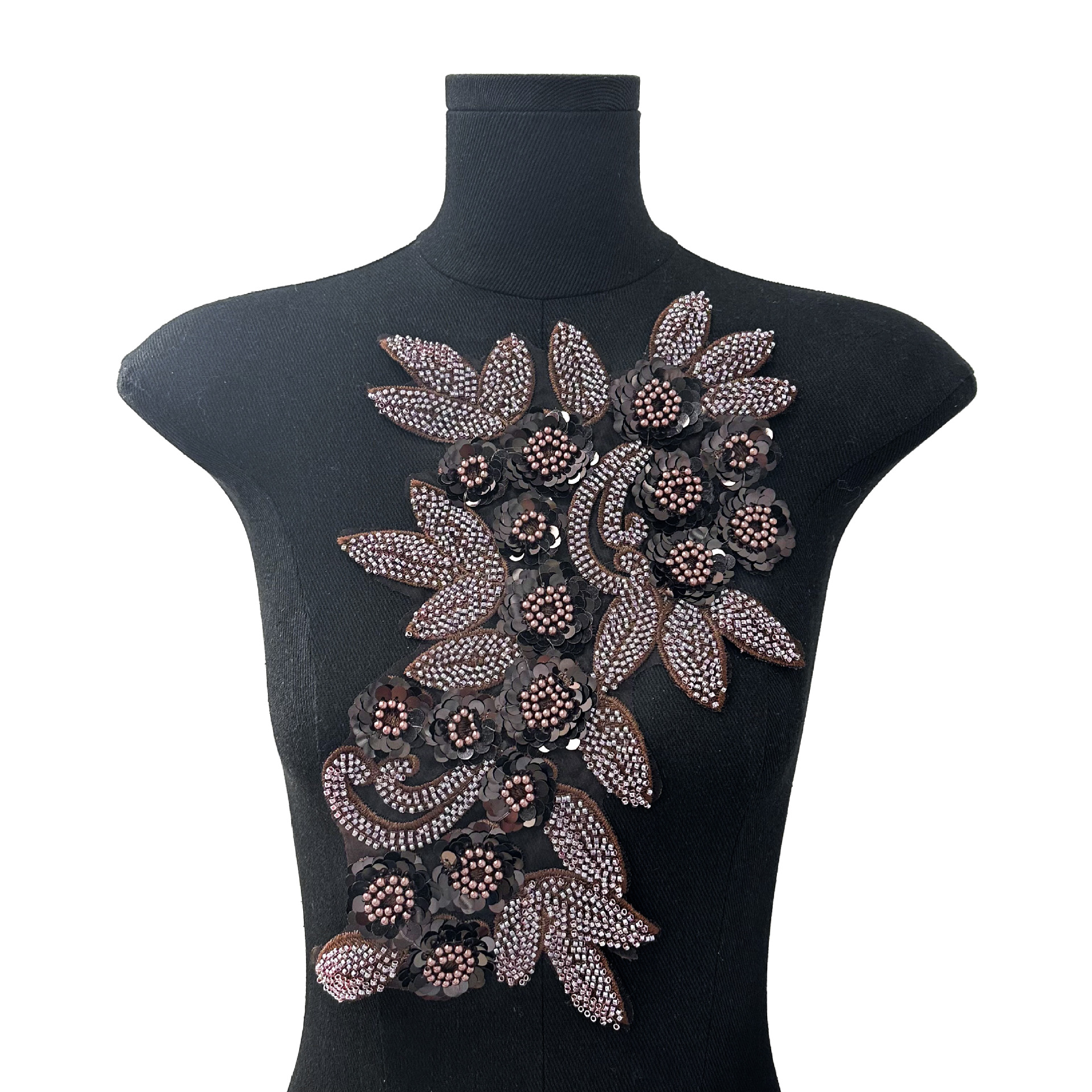 Nuevo transfronterizo de la industria pesada clavos cuentas cuentas sequillas flor tridimensional encaje vestido de boda vestido vestido de rendimiento vestido pegatinas de flores