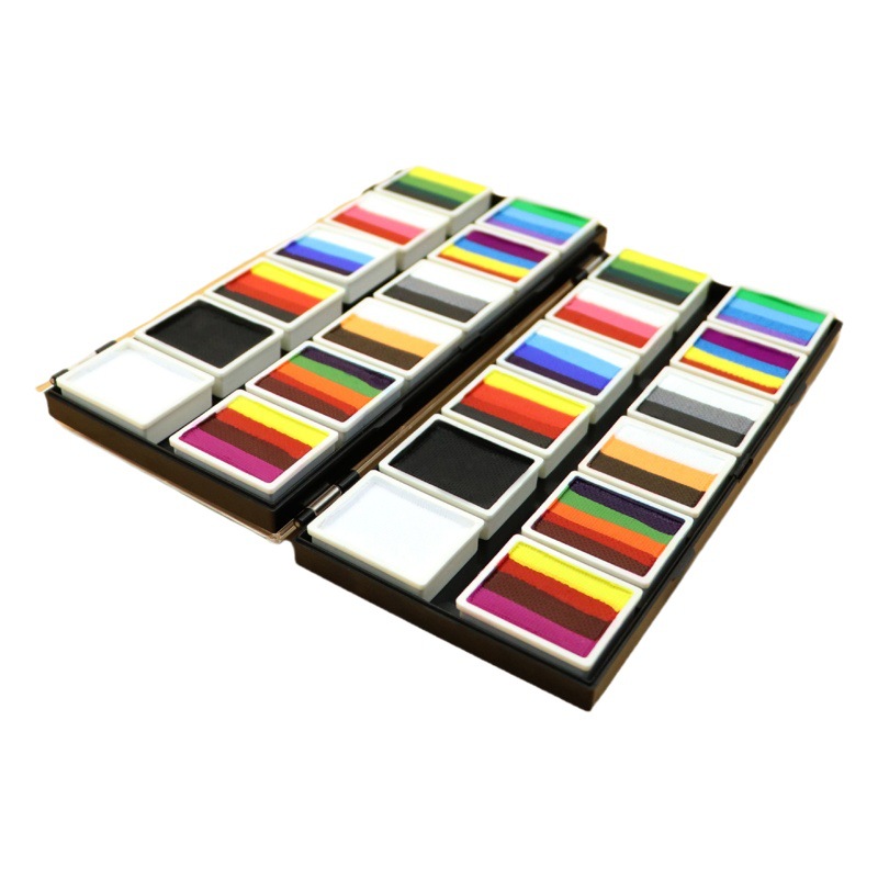 12-color Arco Iris barra paleta pintura corporal pintura lavable etapa maquillaje pintura crema