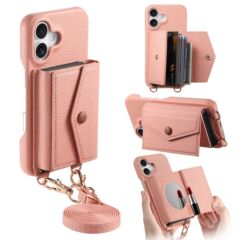 ライチパターンに適した iphone17 オルガン携帯電話ケースクロスボディロングハンドロープ 17 アップル 15 ミラーウィンドウ 12 携帯電話レザーケース