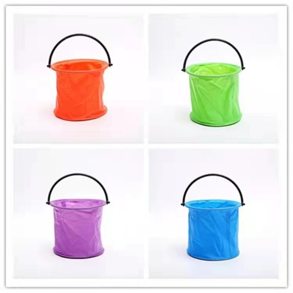 Cubo de lavado portátil plegable de la pluma retráctil de tamaño pequeño con compartimento cubo pequeño para pintar Cubo de playa sin compartimento