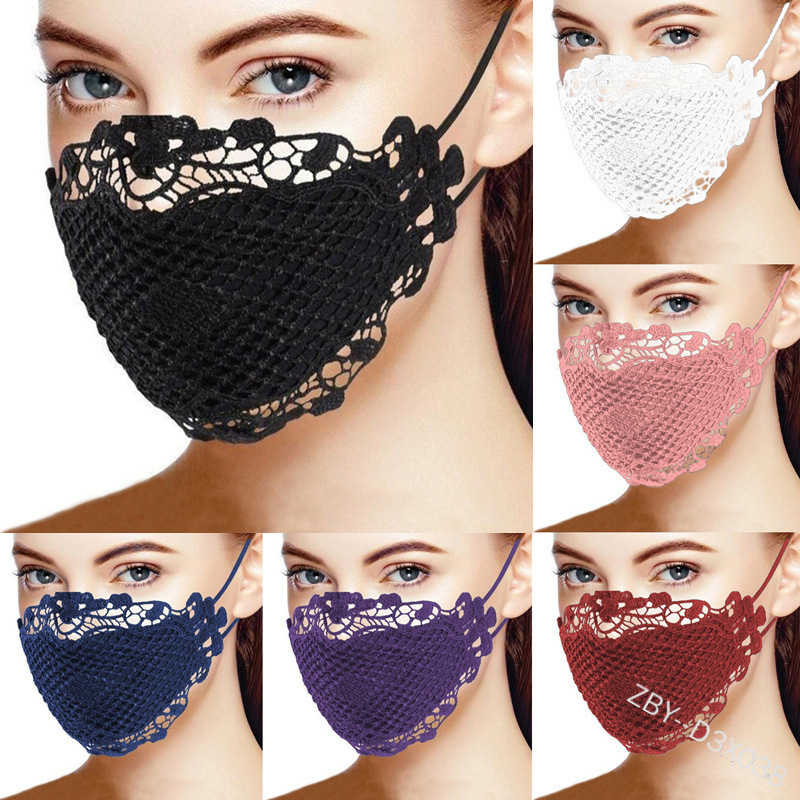 Maschera facciale in pizzo anti-appannamento, anti-polvere, anti-sole, idrosolubile, a strati, con pendente all'orecchio_voghion.com