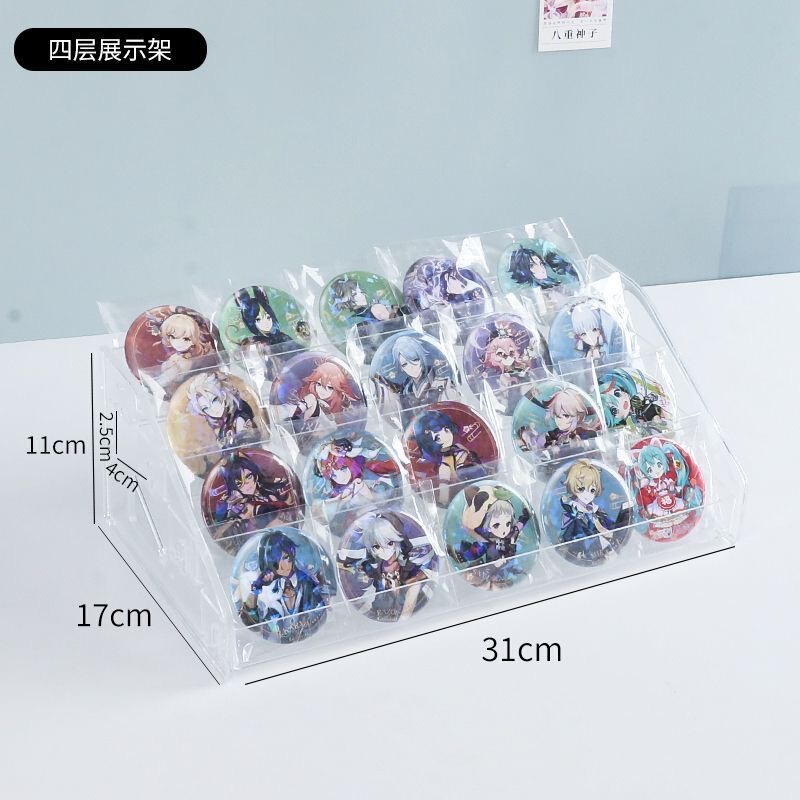 透明バー展示棚デスクトップ流麻アニメ周辺バッジ収納ケース谷子棚陳列棚|undefined