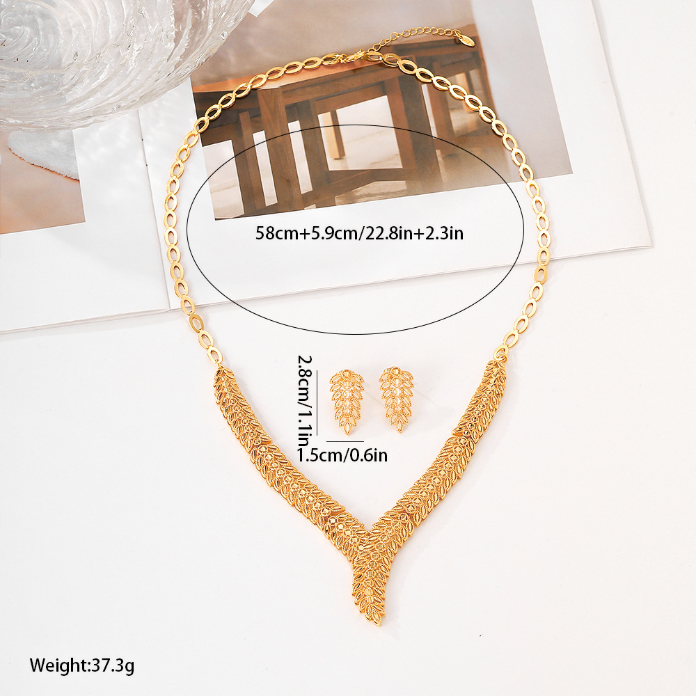 Europeos y estadounidenses juegos de joyería, joyería para mujeres, collares de pendientes, dos piezas, opciones transfronterizas, joyería popular y exquisita image 5