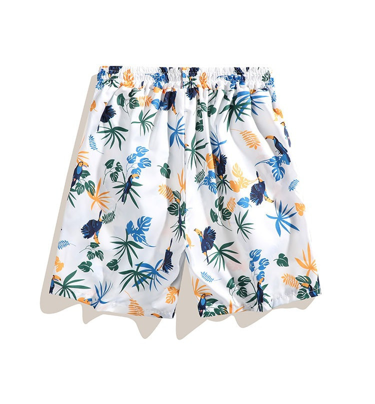 Men's Hawaiian Print Shirt And Shorts Set, Lightweight Breathable Linen Blend Beach Vacation Outfit, Casual Short Sleeve Button Down Shirt_viptrois.com