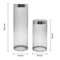 Cross-border barbecue grill barbecue basket round barbecue cage outdoor BBQ smoked cage portable barbecue net rotating roller