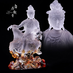 Coloured Glaze Small Free Guanyin Guanyin Ancestral Hall Home Chinese Zen Desktop Decoration South China Sea Guanyin
