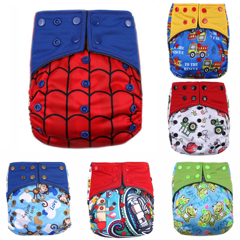 Baby Cloth Diapers Washable Cartoon Brie...