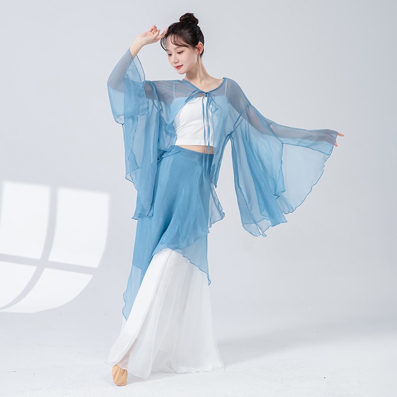 Classical Dance Clothing for Women's Performance New Style Elegant Mesh Chinese Classical Body Training Suit Modern Dance Top