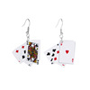 Card game, earrings, accessory, handmade, internet celebrity, wholesale