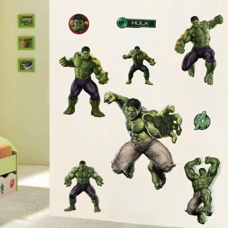 Трансграничная внешняя торговля Оптовая Мстители Халк настенные наклейки для гостиной Съемные наклейки для спальни водонепроницаемый самоклеящийся