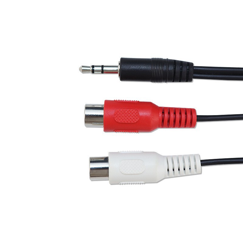 卸売 3.5 ステレオ - RCA メス デュアル ロータス ヘッド赤と白の平行車 AV オーディオ ケーブル 1 対 2 オーディオ ケーブル|undefined