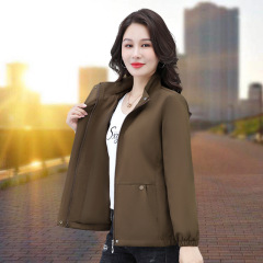 短款夹克外套女士春秋2025新款薄款秋季小个子妈妈休闲棒球服上衣
