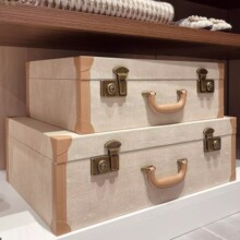 皮质手提箱样板房衣帽间橱窗摄影陈列道具展示箱子创意摆件复古箱