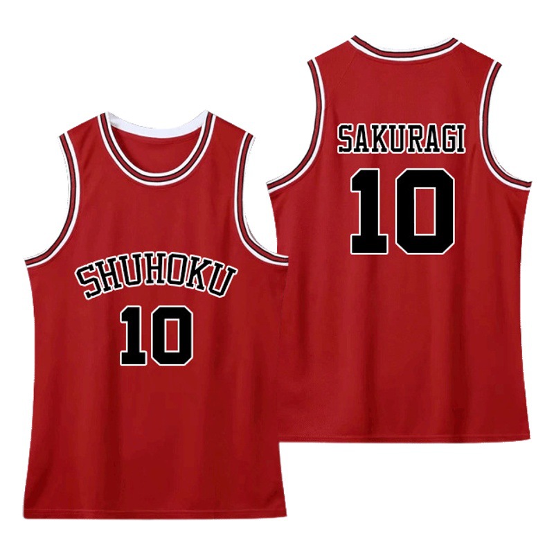 スラムダンクジャージ 桜木花道 10号 流川メイプル 11 男女兼用 湘北チーム 子供用 大人用 バスケットボールユニフォームセット