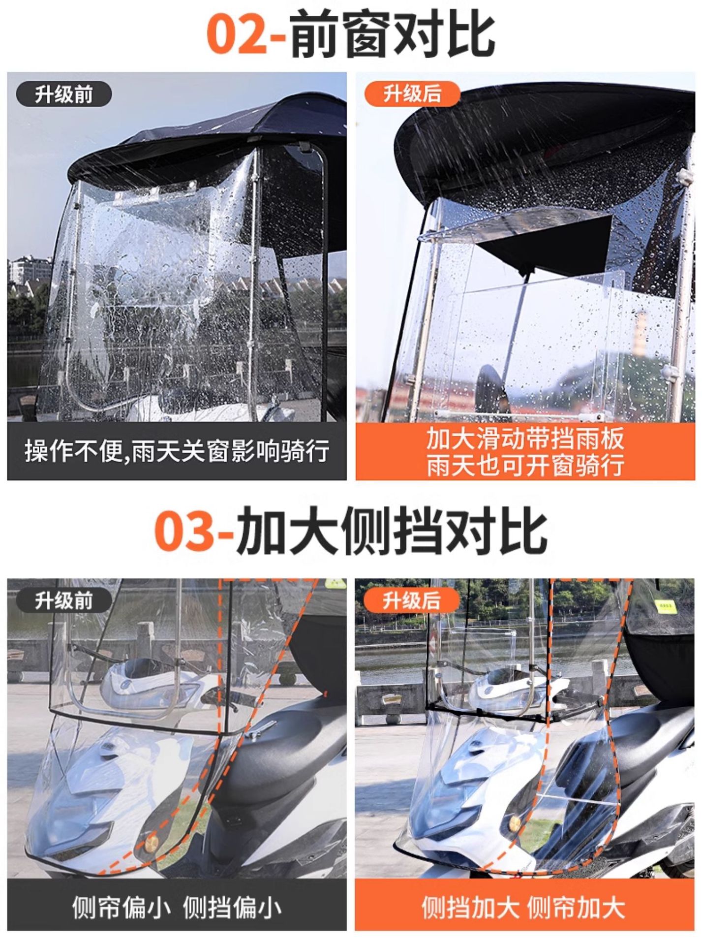 Electric Scooter Rain Canopy New Model, Sunshade and Rainproof Windscreen for Electric Motorcycles, Detachable and Safe, Wholesale