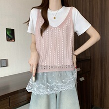 2026夏季新款针织衫马甲叠穿韩版甜美休闲镂空吊带背心毛衣女外搭