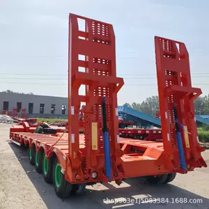 Qatlanan ön hissəli 150t 6 oxlu xüsusi alçaq platformalı ağır maşın daşıyıcı